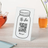 Professionele QR-code Digitale tip Jar Reclamebord Met Voetstuk (Insitu)