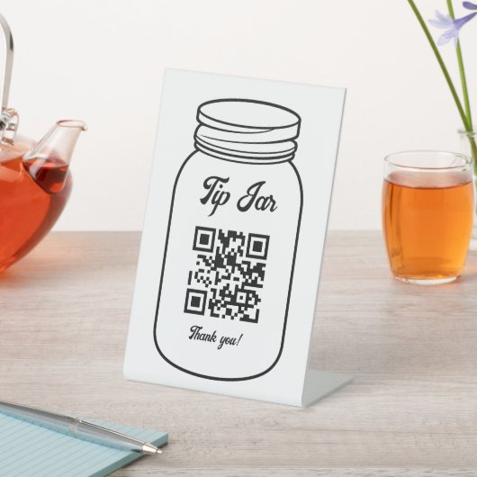 Professionele QR-code Digitale tip Jar Reclamebord Met Voetstuk (Insitu)