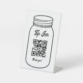 Professionele QR-code Digitale tip Jar Reclamebord Met Voetstuk (Voorkant)