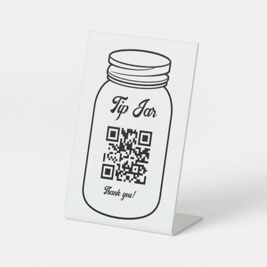 Professionele QR-code Digitale tip Jar Reclamebord Met Voetstuk (Voorkant)