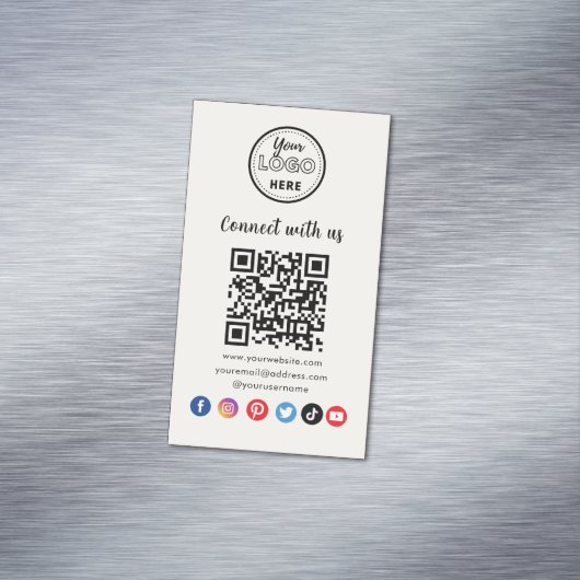 Professionele QR-code Een verbinding met sociale m Magnetisch Visitekaartje (Voorbeeld)