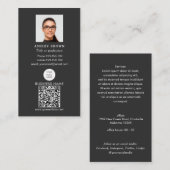 Professionele QR-code Eenvoudige moderne foto van  Visitekaartje (Voorkant / Achterkant)