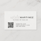 Professionele QR-code Elegant Trendy Script Cool Visitekaartje (Achterkant)