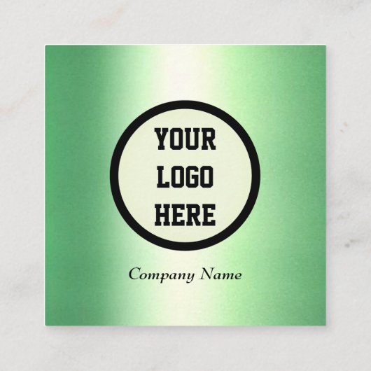 Professionele QR-code Emerald Green Metallic Vierkante Visitekaartje (Achterkant)