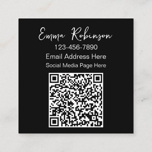 Professionele QR Code Foto Contact Visitekaartjes (Achterkant)