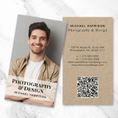 Professionele QR-code Foto Kraft Papier Visitekaartje