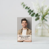 Professionele QR-code Foto Kraft Papier Visitekaartje (Staand voorkant)