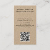 Professionele QR-code Foto Kraft Papier Visitekaartje (Achterkant)