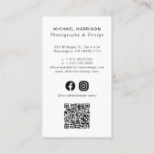 Professionele QR Code Foto Sociale Media Visitekaartje (Achterkant)