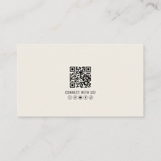 Professionele QR Code Foto Uw Logo Cream Visitekaartje (Achterkant)