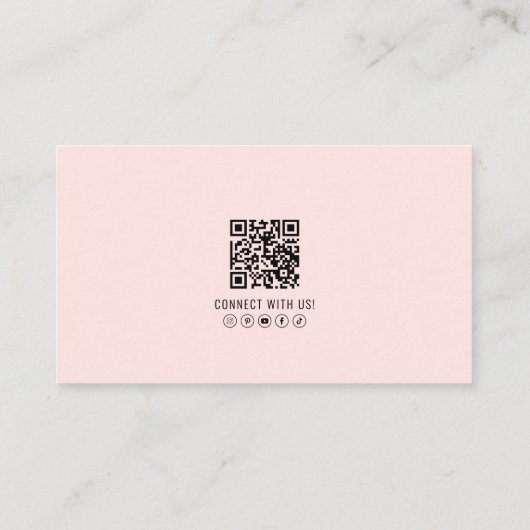 Professionele QR Code Foto Uw Logo Roze Visitekaartje (Achterkant)