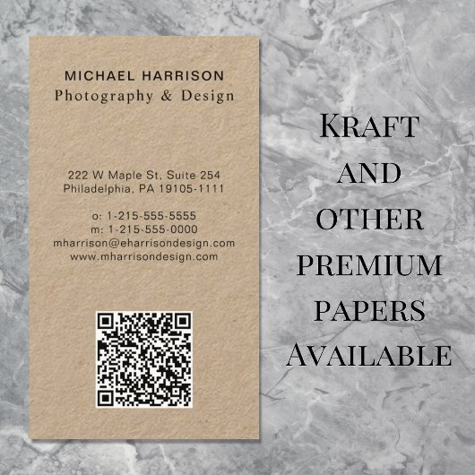 Professionele QR Code Foto Visitekaartje