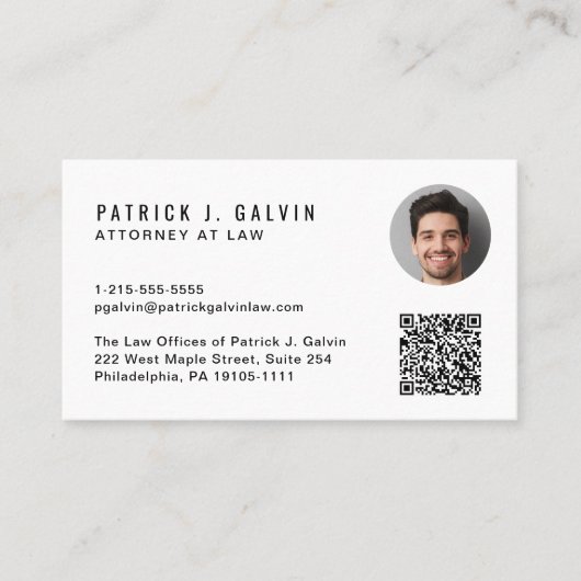 Professionele QR Code Foto Visitekaartje (Voorkant)