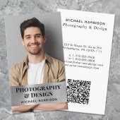 Professionele QR Code foto zilver Visitekaartje
