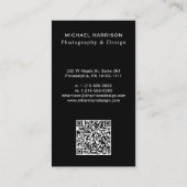 Professionele QR-code Foto zwart Visitekaartje (Achterkant)