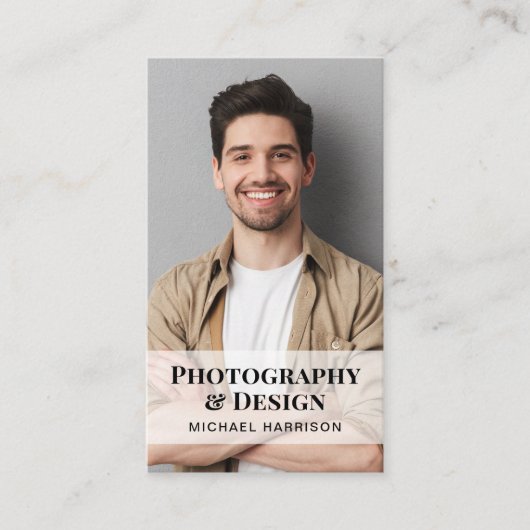 Professionele QR-code Foto zwart Visitekaartje (Voorkant)