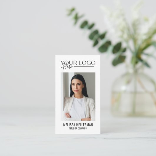 Professionele QR Code Fotobedrijf Logo Verticaal Visitekaartje (Staand voorkant)