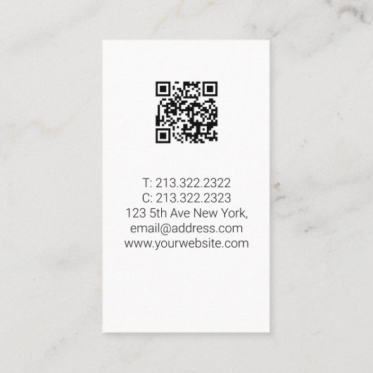 Professionele QR Code Fotografie & Ontwerp Visitekaartje (Achterkant)