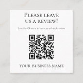 Professionele QR-code Google Review Vierkante Visitekaartje (Voorkant)