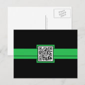 professionele QR-code: groen lint Briefkaart (Voorkant / Achterkant)