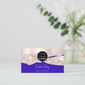 Professionele QR-code Hairdresser Makeup Blue Visitekaartje (Staand voorkant)