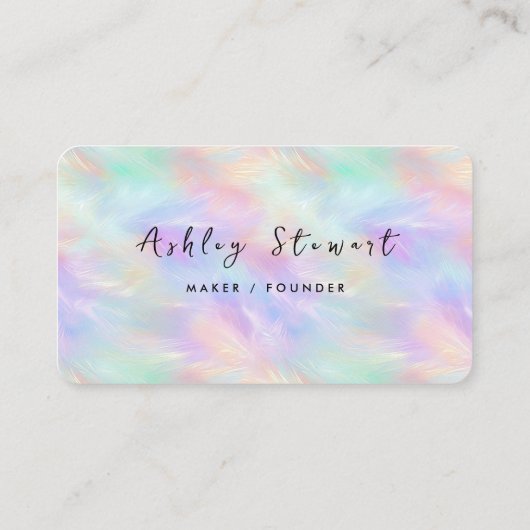 Professionele QR-code iriserend opaal stijlvol Visitekaartje (Achterkant)