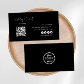 Professionele Qr-code Logo Modern Black Minimal Visitekaartje