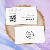 Professionele Qr-code Logo Modern Trendy White Visitekaartje