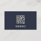 Professionele QR-code, Luchtvaart, Blauw, minimali Visitekaartje (Achterkant)