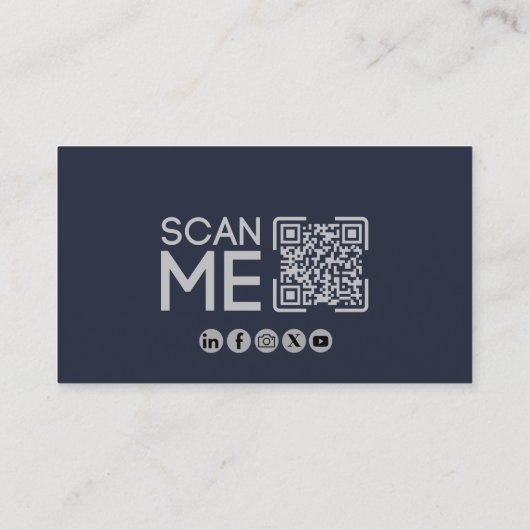 Professionele QR-code, Luchtvaart, Blauw, minimali Visitekaartje