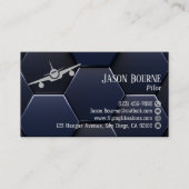 Professionele QR-code, luchtvaart, modern blauw zi Visitekaartje (Voorkant)