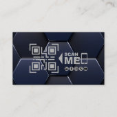 Professionele QR-code, luchtvaart, modern blauw zi Visitekaartje (Achterkant)