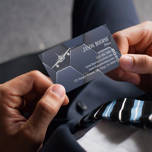 Professionele QR-code, luchtvaart, modern blauw zi Visitekaartje