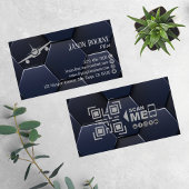 Professionele QR-code, luchtvaart, modern blauw zi Visitekaartje