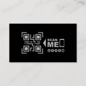 Professionele QR-code, luchtvaart, modern zwart zi Visitekaartje (Achterkant)