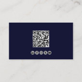 Professionele QR Code Luchtvaartmedewerker Navy Bl Visitekaartje (Achterkant)