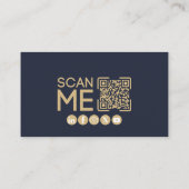 Professionele QR Code Marine Blauw Eenvoudig Visitekaartje (Achterkant)