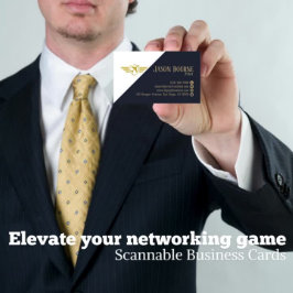 Professionele QR Code Marine Blauw Eenvoudig Visitekaartje