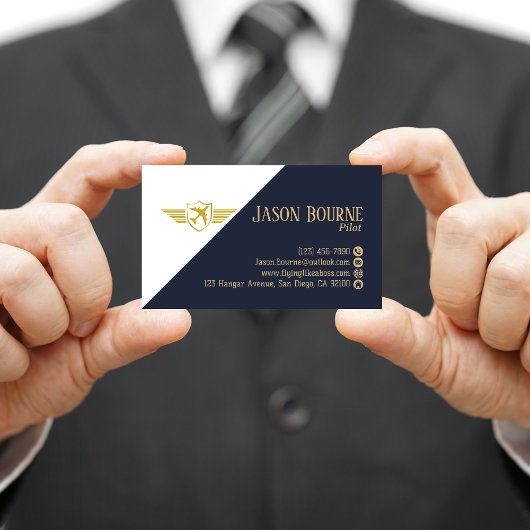 Professionele QR Code Marine Blauw Eenvoudig Visitekaartje