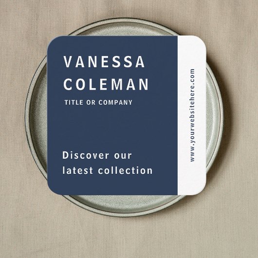 Professionele QR Code Marine Blauw Social Media Vierkante Visitekaartje