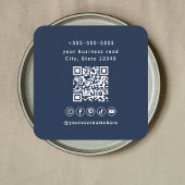 Professionele QR Code Marine Blauw Social Media Vierkante Visitekaartje