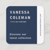 Professionele QR Code Marine Blauw Social Media Vierkante Visitekaartje (Voorkant)