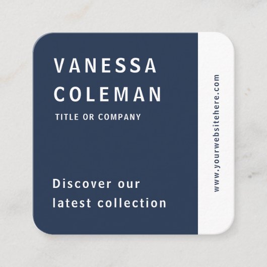 Professionele QR Code Marine Blauw Social Media Vierkante Visitekaartje (Voorkant)