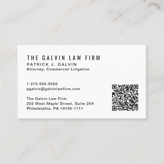 Professionele QR-code medewerker Visitekaartje (Voorkant)