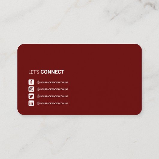 Professionele QR-code met ikoon voor sociale media Visitekaartje (Achterkant)