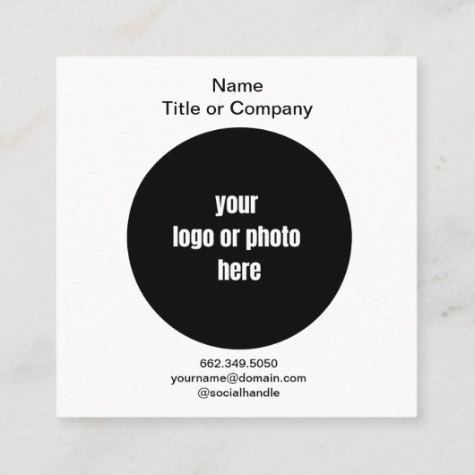 Professionele QR-code minimaal Vierkante Visitekaartje (Achterkant)