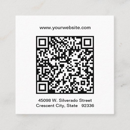 Professionele QR-code minimaal Vierkante Visitekaartje (Voorkant)
