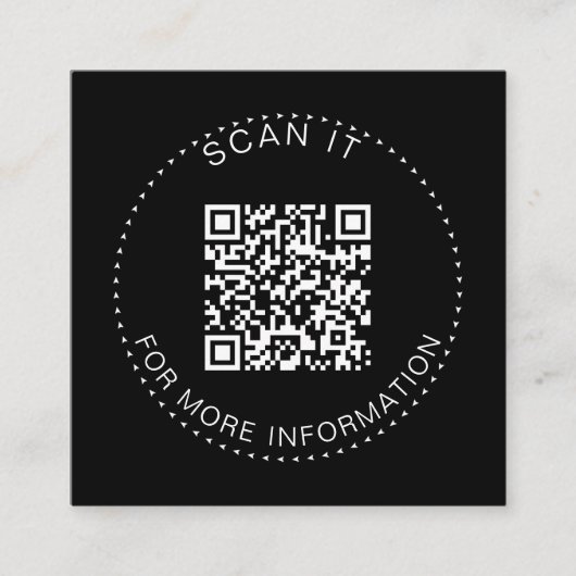 Professionele QR-Code Minimale Scannable Bevorderi Vierkante Visitekaartje (Voorkant)