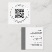 Professionele QR-Code Minimale Scannable Bevorderi Vierkante Visitekaartje (Voorkant / Achterkant)