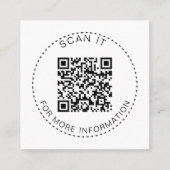 Professionele QR-Code Minimale Scannable Bevorderi Vierkante Visitekaartje (Voorkant)